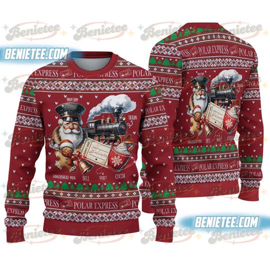 The Polar Express Ugly Christmas Sweater, I Believe Xmas Sweater, North Pole Magic Holiday Sweater, Christmas Family Trip Shirt