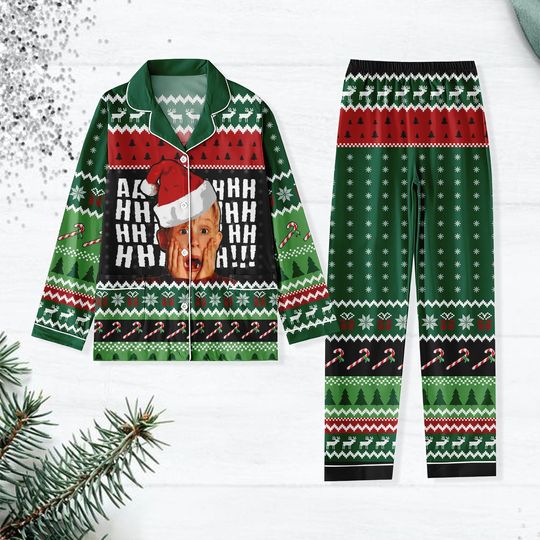 Discover McCallister Home Security Christmas Pajama Set, Home Alone Holiday Sleepwear, Christmas Movie PJs