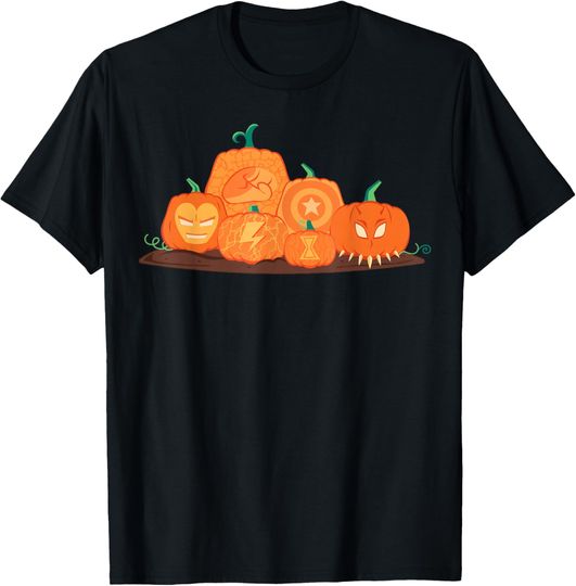 Discover Marvel Halloween Avengers Pumpkin Characters Group T-Shirt