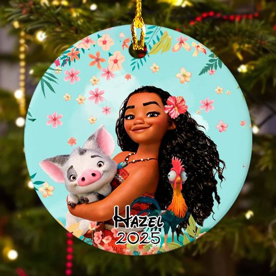 Discover Personalized Moana Princess Christmas Ornament, Moana and Pua Xmas Holiday Ornament, Disney Moana Christmas Tree Decor