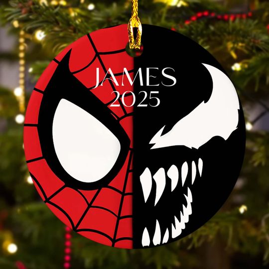 Personalized Venom Spiderman Ornament, Superhero Ornament Fan Gift, Spiderman Christmas Tree Decor, Superhero Gift For Kid