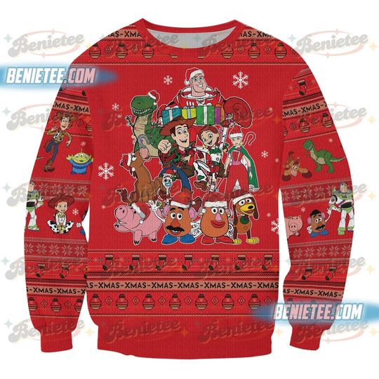 Discover Dis ey Toy Story Christmas Tree Ugly Sweater, Cartoon Movie Characters Shirt, Merry Christmas Disney