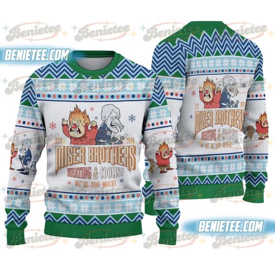 Miser Brothers Heating And Cooling Sweatshirt, Snow Miser &Heat Miser Ugly Sweater, Miser Brothers Christmas Shirt
