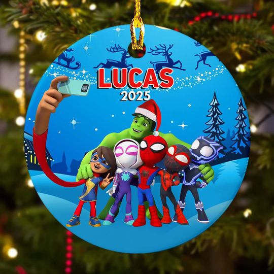 Discover Personalized Spider-Man Ornament, Superhero Xmas Ornament Gift, Customized Disney Christmas Tree Decor, Hulk Spider Christmas Ornament