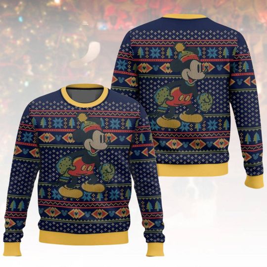 Discover Mickey Mouse Ugly Christmas Sweater, Disney Xmas Sweater, Cartoon Ugly Sweater, Mickey Sweater, Christmas Gift