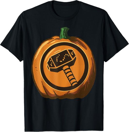 Discover Marvel Thor Hammer Halloween Pumpkin Graphic T-Shirt T-Shirt