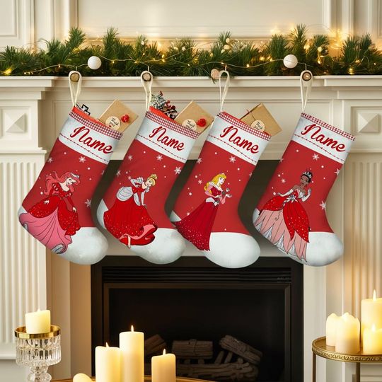 Discover Personalized Disney Princess Stocking, Princess Stocking, Disney Christmas Stockings, Stocking With Name, Disney Decor, Christmas Gifts