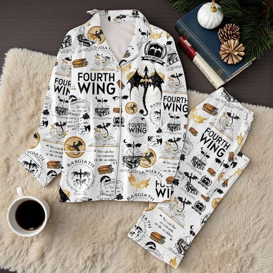 Fourth Wing Fly Or Die Pajamas Set | Fantasy Dragon Sleepwear | Bookish Christmas Gift for Fans