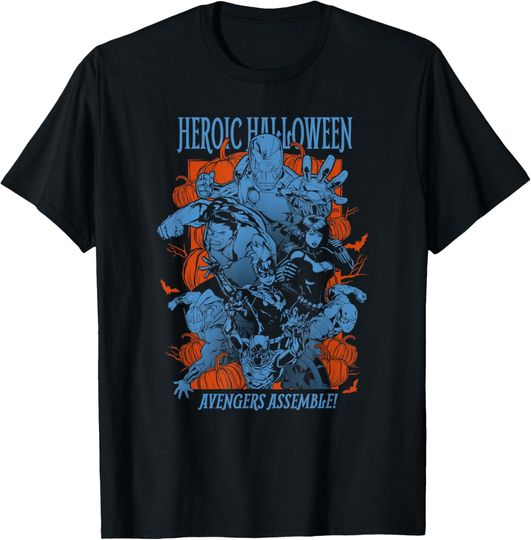 Discover Marvel Avengers Classic Halloween Heroes Assemble! T-Shirt