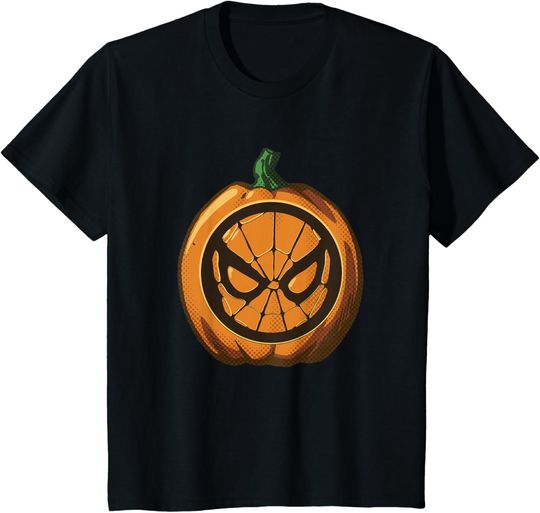 Discover Kids Marvel Comics Retro Classic Halloween Spider-Man Pumpkin T-Shirt