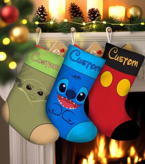 Discover Personalized Disney Christmas Stockings, Mickey and Friends Stocking, Stocking With Name, Disney Christmas 2025 Gifts, Disney Lover Decor