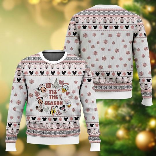 Discover Disney Tis The Season Christmas Ugly Sweater, Mickey And Friends Sweater, Mickey Mouse Minnie Donald Daisy Goofy Pluto Shirt, Xmas Gift