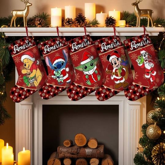Discover Personalized Disney Christmas Stocking, Mickey and Friends Christmas Stocking, Disney Family Christmas Stocking, Disney Christmas Gifts
