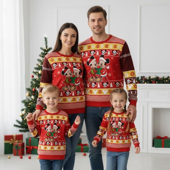 Discover Disney Christmas Ugly Sweater, Mickey Minnie Holiday Sweater, Cartoon Christmas Sweater For Men And Women, Xmas Gift