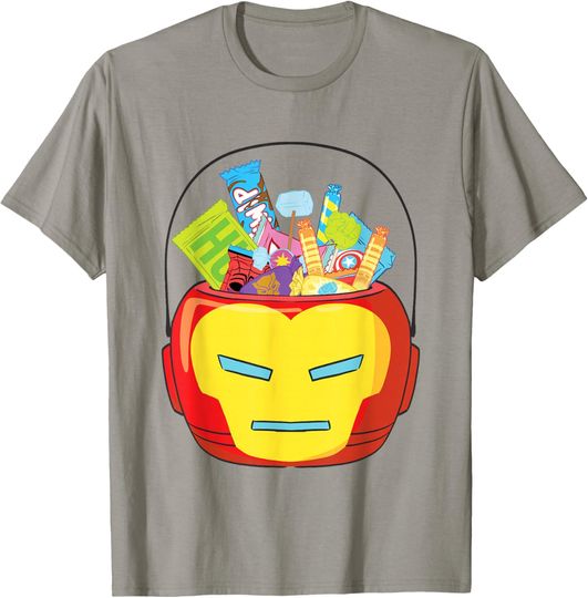 Marvel Classic Halloween Hero Candy Iron Man Basket T-Shirt, Gift For Fans