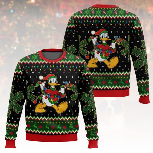 Discover Disney Donald Duck Ugly Christmas Sweater, Funny Xmas Sweater, Disney Ugly Sweater, Donald Duck Sweater, Christmas Gift