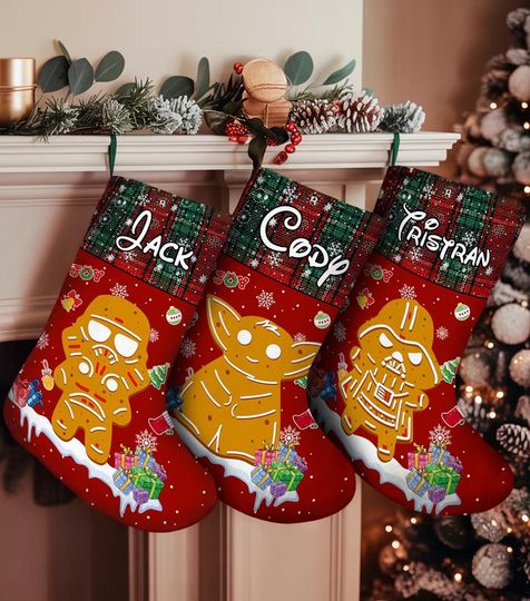 Discover Personalized Star Wars Stockings, Star Wars Christmas Stocking, Stocking With Name, Disney Christmas 2025 Gifts, Disney Christmas Decoration