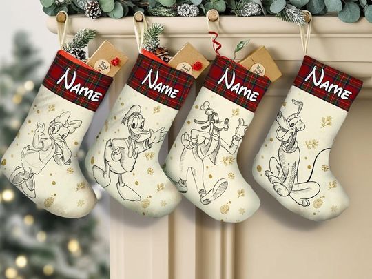 Discover Personalized Mickey and Friend Stockings, Pooh Christmas Stockings, Disney Stockings, Mickey Christmas Stocking, Disney Characters Stockings