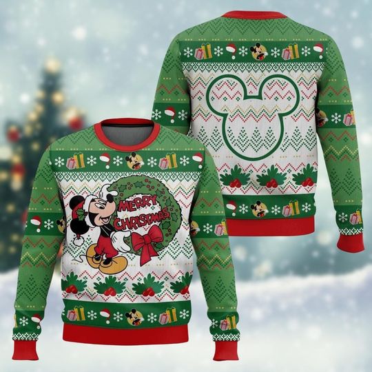 Discover Mickey Mouse Ugly Christmas Sweater, Disney Mouse Xmas Sweater, Magic Kingdom Holiday Sweater For Men Women Kids, Xmas Cartoon Gifts