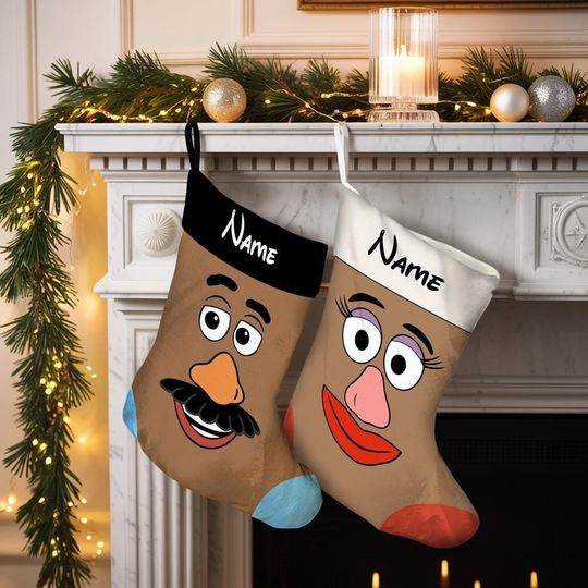 Discover Personalized Disney Toy Story Mr Potato Mrs Stocking, Toy Story Land Stocking, Disneyland Couple Stockings