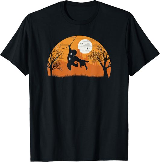 Discover Marvel Halloween Avengers Spider-Man Halloween Silhouette T-Shirt