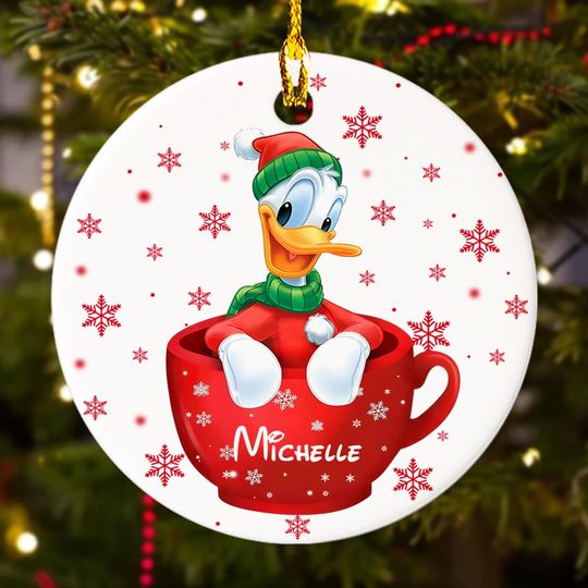 Discover Personalized Donald Duck Christmas Ornament, Customized Disney 2025 Christmas Tree Decor, Donald Duck Disney Xmas Keepsake