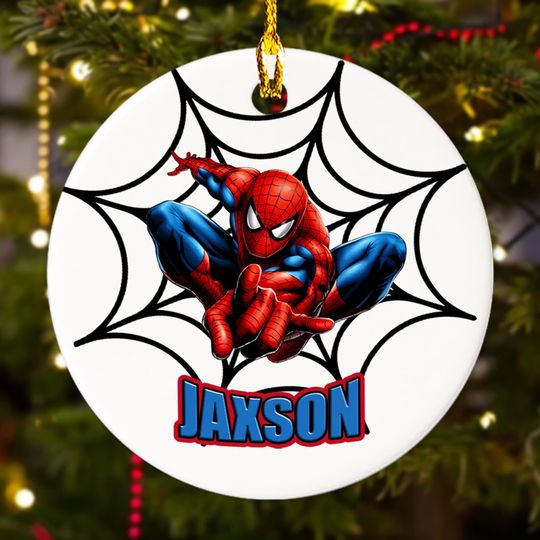 Discover Personalized Superhero Ornament, Spider Hero Movie Character Xmas Ornament, Customized 2025 Christmas Tree Decor Gift For Kid