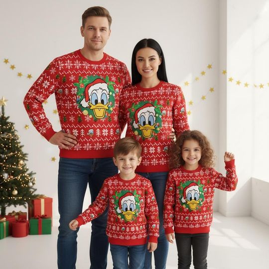 Discover Disney Donald Christmas Ugly Sweater, Disney Holiday Sweater, Cartoon Sweater For Men And Women, Xmas Gift