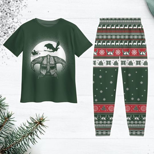 Discover Viking Merry Christmas Pajamas, Valhalla Vikings Pajamas Pants, Viking Dad Pajamas Set, Reindeer Xmas Pajamas, Winter Holiday Gift