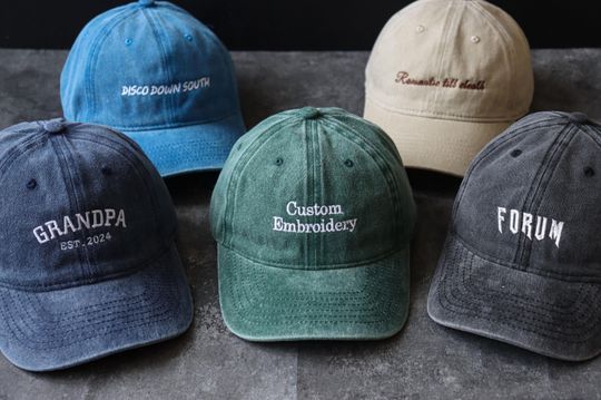 Discover Personalized Embroidered Unisex Cap With Your Text For BestMan Gift,Custom Hand Embroidered Monogram Caps Gift For Her,Business Party Gift