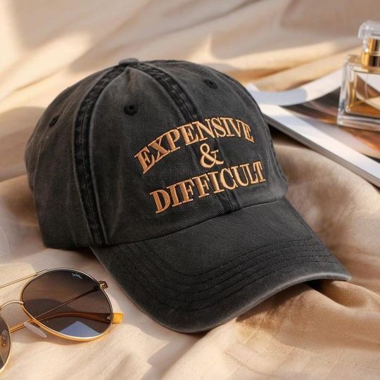 Discover Expensive and Difficult Embroidery Design  Funny Wife Hat  Sarcastic Trucker Cap Embroidery  for Washed Hat
