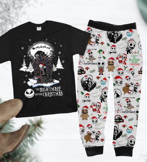 Nightmare Before Christmas Pajama Set with Jack Skellington and Oogie Boogie, Disneyland Christmas