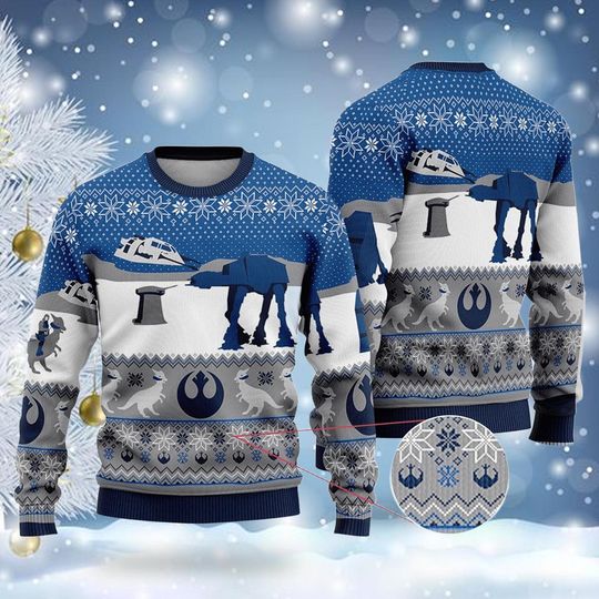 Discover SW AT-AT Walker Christmas Knitted Sweater, Retro Christmas Sweater, Christmas Movie Shirt, Ugly Christmas Sweatshirt, Xmas Party Wear
