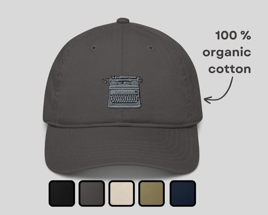 Discover Typewriter Embroidered Cap Organic Dad Hat TTPD