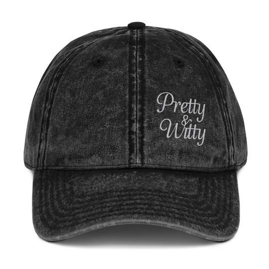 Discover Pretty & Witty Faded Baseball Cap | Washed Denim | Retro Embroidered Cotton Hat for Women | 3 Colors