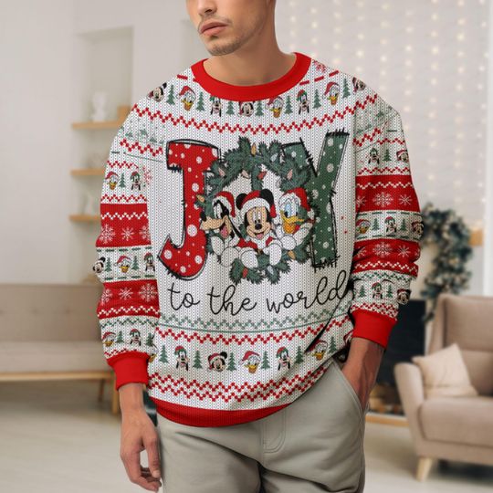 Discover Disney Ugly Christmas Sweater, Mickey Mouse Xmas Sweater, Goofy Ugly Sweater, Donald Duck Sweater, Christmas Gift