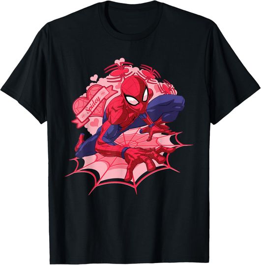 Discover Marvel Spider-Man Hearts Valentine's Day T-Shirt