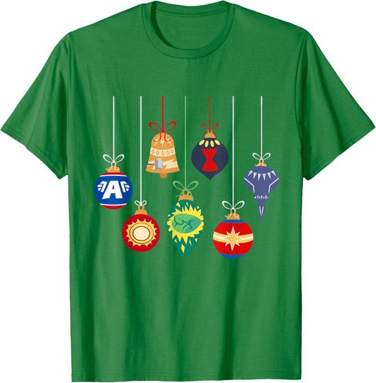 Discover Marvel Holiday Christmas Avengers Team Festive Ornaments T-Shirt