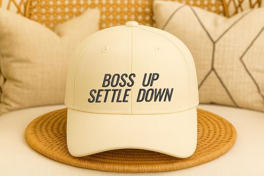 Discover Boss Up Hat, Boss Up Settle Down Hat Embroidered, Showgirl Era Baseball Cap, Oldest Daughter Hat, Taylor Baseball Cap, Showgirl Cap for Her