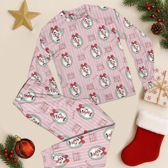 Discover Santa Mickey Coquette Bow Christmas Pajama Set, Have Yourself A Merry Christmas Sleepwear, Mickey Holiday Pjs, Disneyland Christmas Outfit