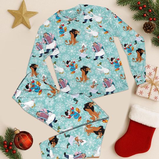 Discover Disney Uncle Vibes Christmas Pajamas, Cozy Holiday Family Sleepwear, Scrooge McDuck Scar Gaston Pajamas, Funny Disney Uncles Holiday Outfit