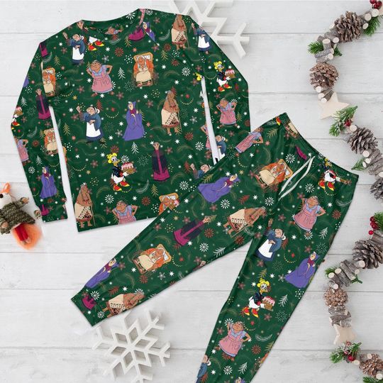 Discover Disney Grandma Club Christmas Pajamas, Cozy Holiday Family Sleepwear, Fairy Godmother Coco Alma Pajamas Set, Disneyland Holiday Outfit