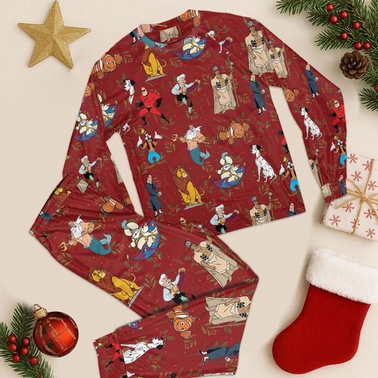 Discover Disney Dad Vibes Christmas Pajamas, Cozy Holiday Family Sleepwear, Mufasa Goofy Pongo Pajamas Set , Funny Disney Holiday Gift For Dad