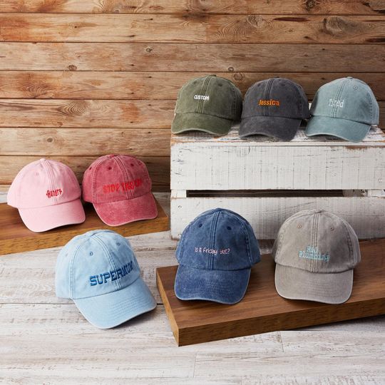 Discover Personalised Cap Gift for Men And Women, Custom Embroidered Hat for Hen And Stag Dos, Custom Baseball Cap Hat, Personalised Hat Lovers Gift