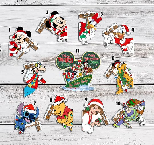 Discover All Characters Disney Cruise Line Christmas Magnet, Mickey & Friends Princess Stitch Toy Story Cruise Magnet, Very Merrytime Cruise Magnet