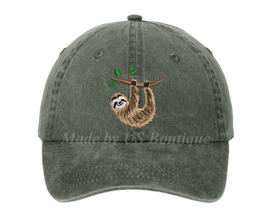 Discover Sloth Hat | Embroidery Design | Vintage Hat | Dad Hat | Cute Farm Gift | Animal Hat | Animal Lover | Sloth Mom | Sloth Lover