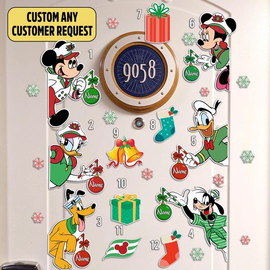 Discover Personalized Disney Christmas Cruise Magnet, Very Merrytime Cruises Mickey Minnie Mouse Cruise Christmas Stateroom Door, Disney Xmas Magnets