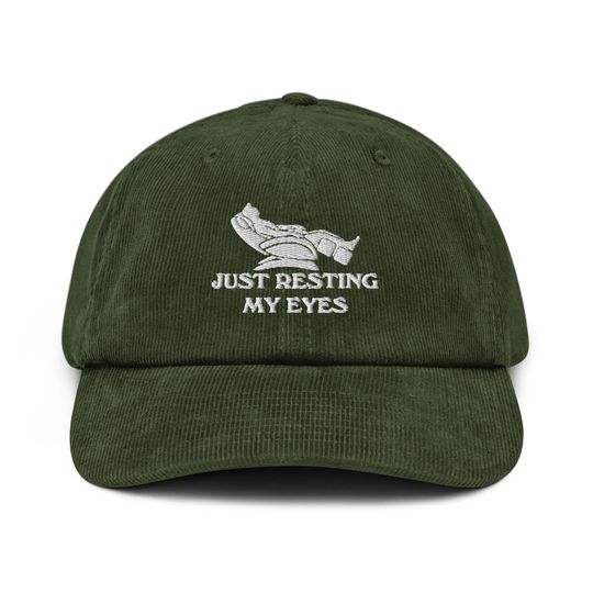 Discover Dad gifts Just Resting my eyes embroidered Corduroy hat Fathers Day Gift Best Dad hat Favorite Dad Gift for Cool Dads Cap Daddy gifts
