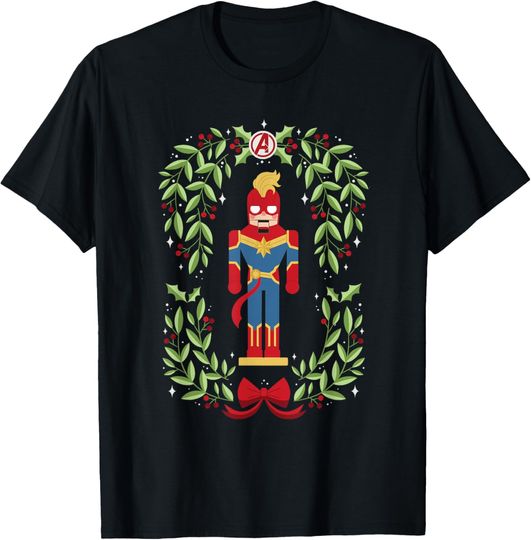 Marvel Holiday Christmas Avengers Captain Marvel Nutcracker T-Shirt, Gift For Fans