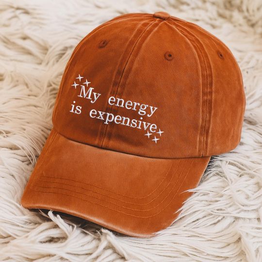 Discover Embroidered My Energy Is Expensive Cap, Vintage Showgirl Era Baseball Hat, Retro Aesthetic Girl Hat, Funny Statement Caps, Music Lover Gift